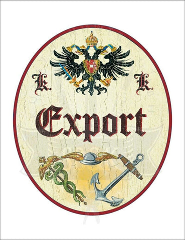 KuK Nostalgie Holzschild - Export - Anker Helm Stab TH