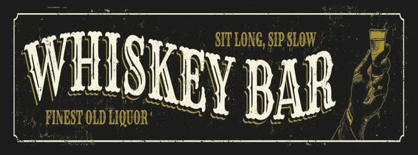 Schild Whiskey Bar Finest Old Liquor Alkohol Lokal 27x10 Blech od.Holz
