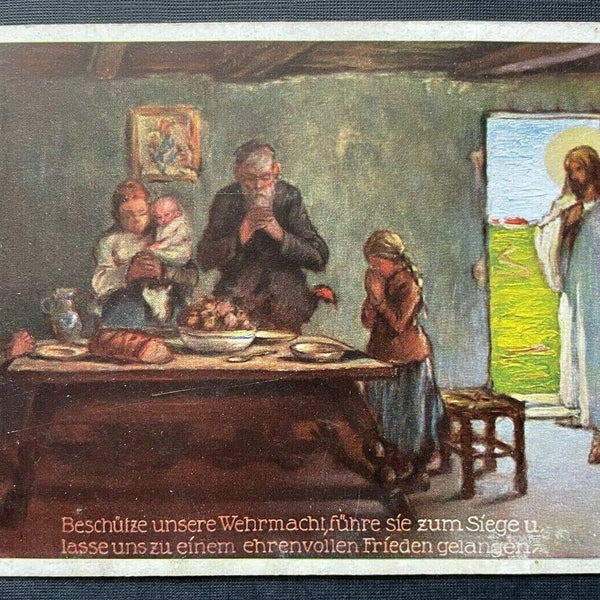 Beschütze Familie Mann Frau Kinder Gebet Frieden Jesus Tisch Krieg 400385 TH F
