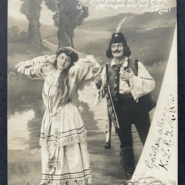 Der Zigeunerbaron Operette Text Spruch Mann Frau Kleid Tracht Bart 400405 TH