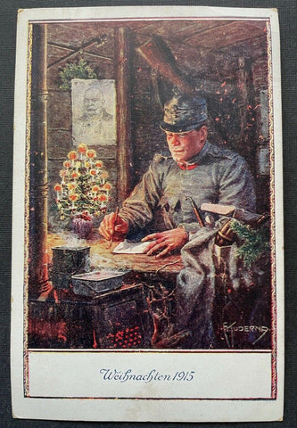 Weihnachten 1915 Soldat Uniform Feldmütze Brief Weihnachtsbaum Krieg 400363 TH G