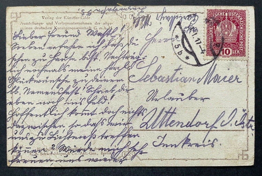 Malerei Lebensfreud C.Philipp Familie Feier Kleid Tracht Hut Bart Kind 400344 TH