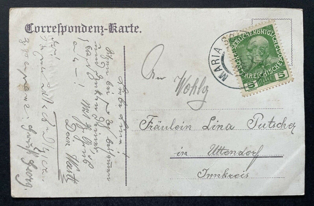 Andenken an die Wallfahrt Kinder Junge Mädchen Bildstock Kreuz Tracht 410798 A