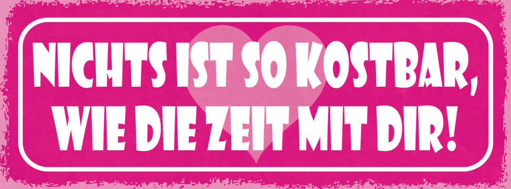 Schild Nichts Ist So Kostbar Wie Die Zeit Mit Dir Liebe Ehe 27x10 Blech od.Holz