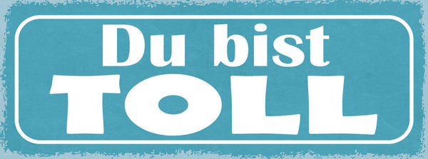Schild Du Bist Toll Super Spitze Liebe Freundschaft 27x10 Blech od.Holz