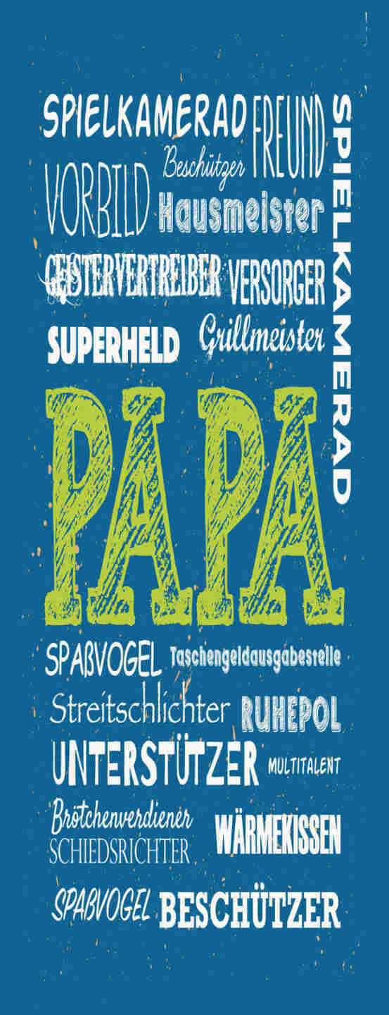Schild Papa Vater Vorbild Spielkamerad Superheld Freund Kind 27x10 Blech od.Holz