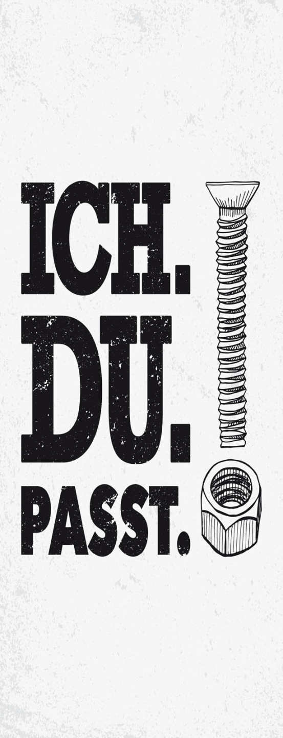 Schild Ich Du Passt Liebe Beziehung Ehe Paar Freundschaft 27x10 Blech od.Holz