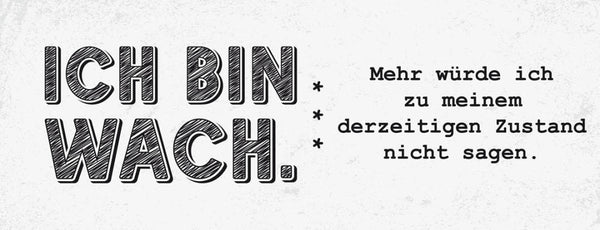 Schild Ich Bin Wach Mehr Würde Ich Zu Meinen Derzeitigen Zustand Nicht Sagen
