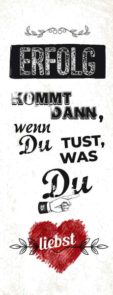 Schild Erfolg Kommt Dann Wenn Du Tust Was Du Liebst Leben 27x10 Blech od.Holz