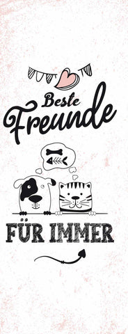 Schild Beste Freunde Für Immer Freundschaft Katze Hund Tier 27x10 Blech od.Holz