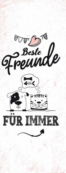 Schild Beste Freunde Für Immer Freundschaft Katze Hund Tier 27x10 Blech od.Holz