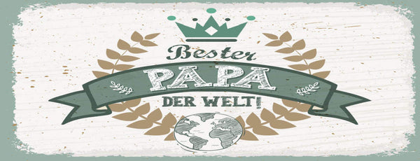 Schild Bester Papa Der Welt Vater Familie Eltern Haus Kind 27x10 Blech od.Holz