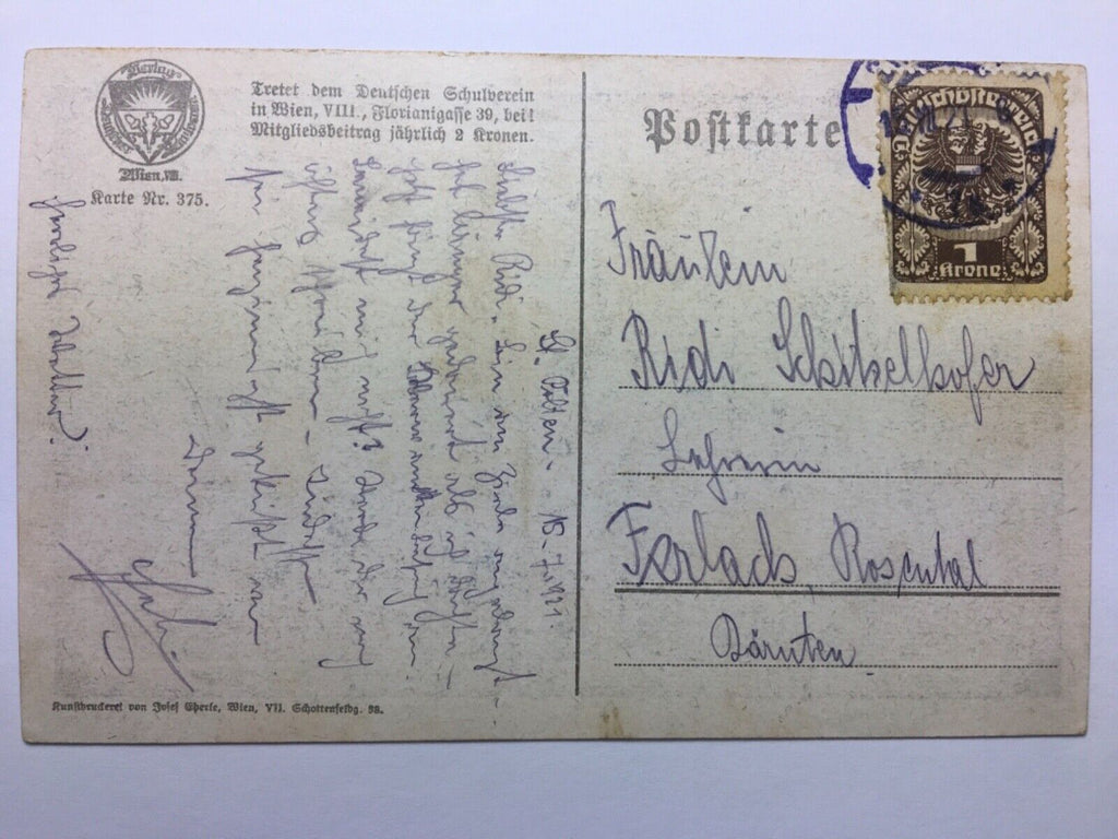 Deutscher Schulverein - Am Brunnen vor dem Tore / Künstlerkarte 30156 TH