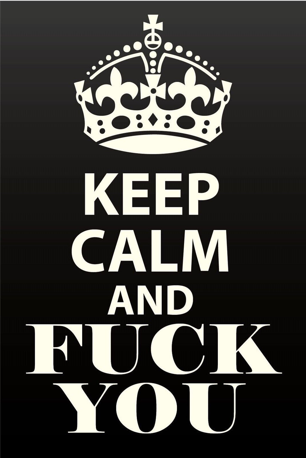 Schild Keep Calm Fuck You Ruhig Beschimpfung 12x18 / 20x30 / 30x40 Blech od.Holz