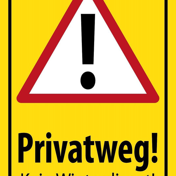 Schild Privatweg Kein Winter Dienst Schnee 12x18 / 20x30 / 30x40 Blech od. Holz