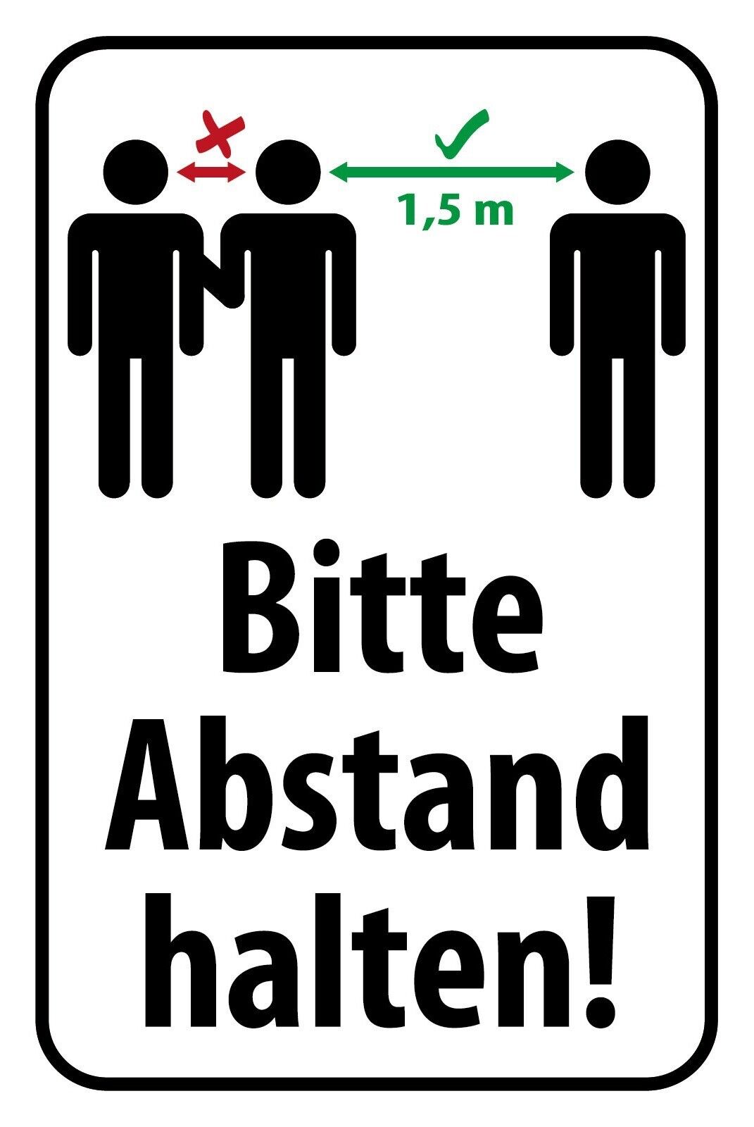 Schild Bitte Abstand halten Corona Virus 12x18 / 20x30 / 30x40 Blech od. Holz