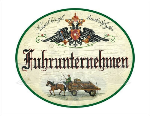 KuK Nostalgie Holzschild - Landesbefugtes Fuhrunternehmen - Pferdekutsche TH