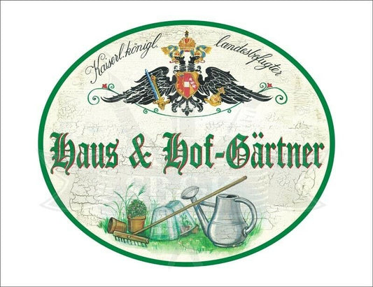 KuK Nostalgie Holzschild - Landesbefugter Haus & Hof-Gärtner - Gießkanne TH