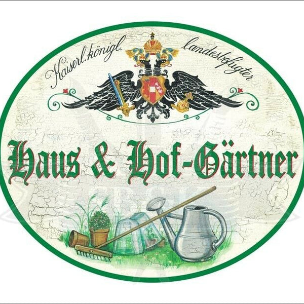 KuK Nostalgie Holzschild - Landesbefugter Haus & Hof-Gärtner - Gießkanne TH