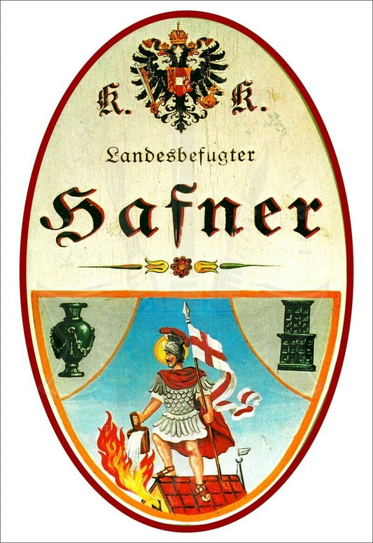 KuK Nostalgie Holzschild - Landesbefugter Hafner - Topf Ofen TH