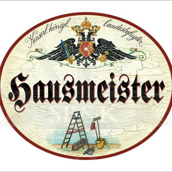 KuK Nostalgie Holzschild - Landesbefugter Hausmeister - Leiter Werkzeug TH