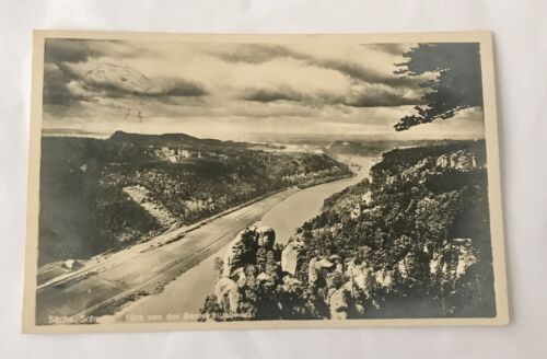 AK, Sächsische Schweiz, Basteibrücke, Elba (110201 BW)