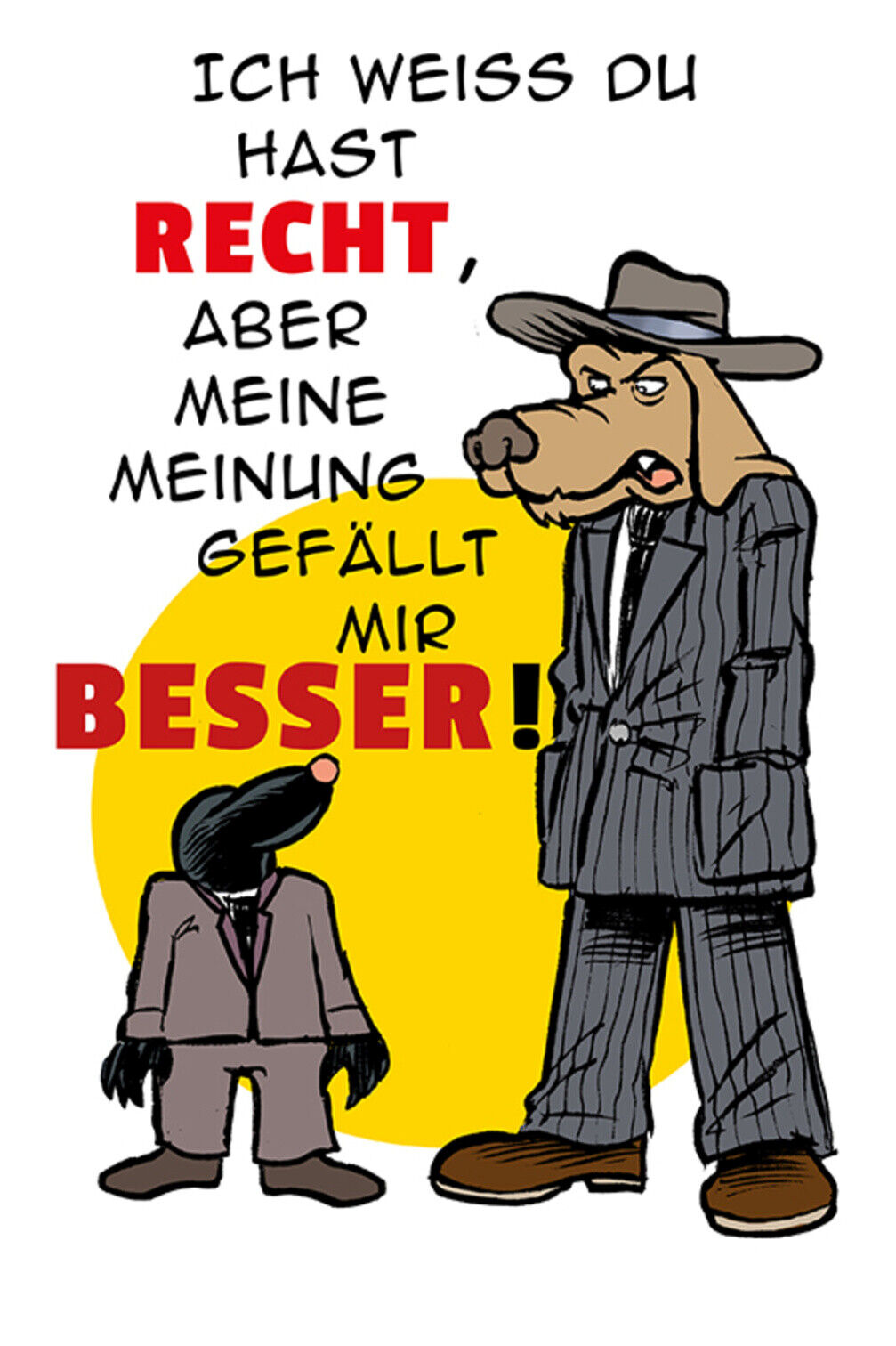 Schild Spruch Ich weiß du hast recht aber meine Meinung gefällt mir besser JW