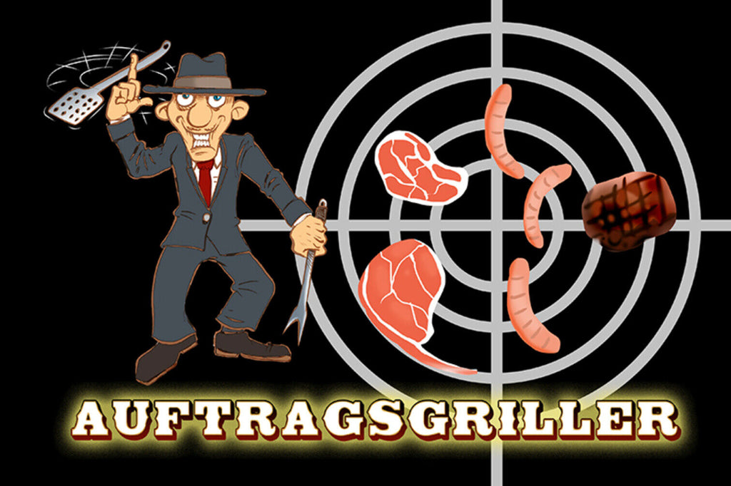 Schild Spruch Auftragsgriller Mafia Essen JW