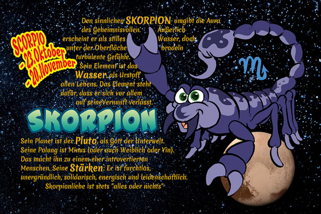 Schild Spruch Sternzeichen Skorpion JW