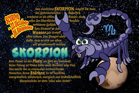Schild Spruch Sternzeichen Skorpion JW