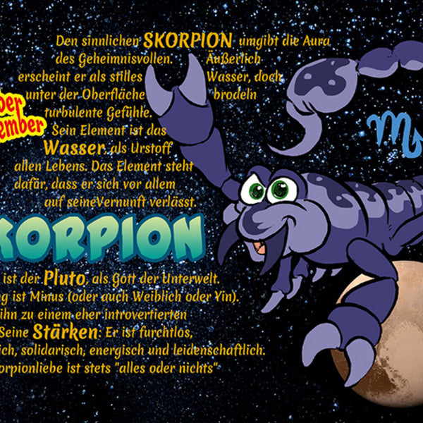 Schild Spruch Sternzeichen Skorpion JW