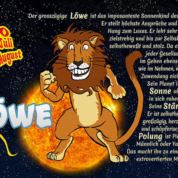 Schild Spruch Sternzeichen Löwe JW
