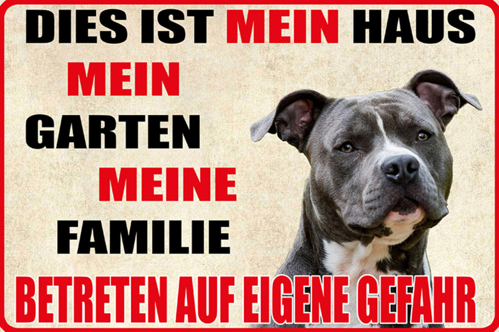 Schild Spruch Dies ist mein Haus Mein Garten Betreten auf eigene Gefahr Hund JW