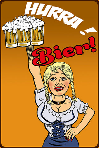 Schild Spruch Hurra Bier Frauen JW