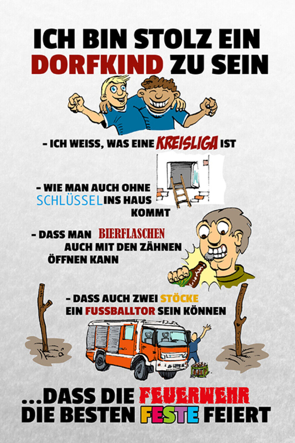 Schild Spruch Ich bin stolz ein Dorfkind zu sein Ich weiß was eine Kreisliga JW