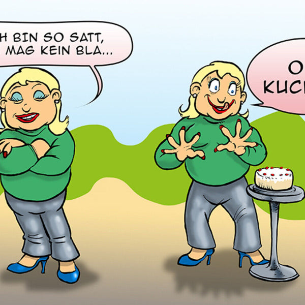 Schild Spruch Ich bin so satt ich mag kein Bla Oh Kuchen Frauen Essen JW