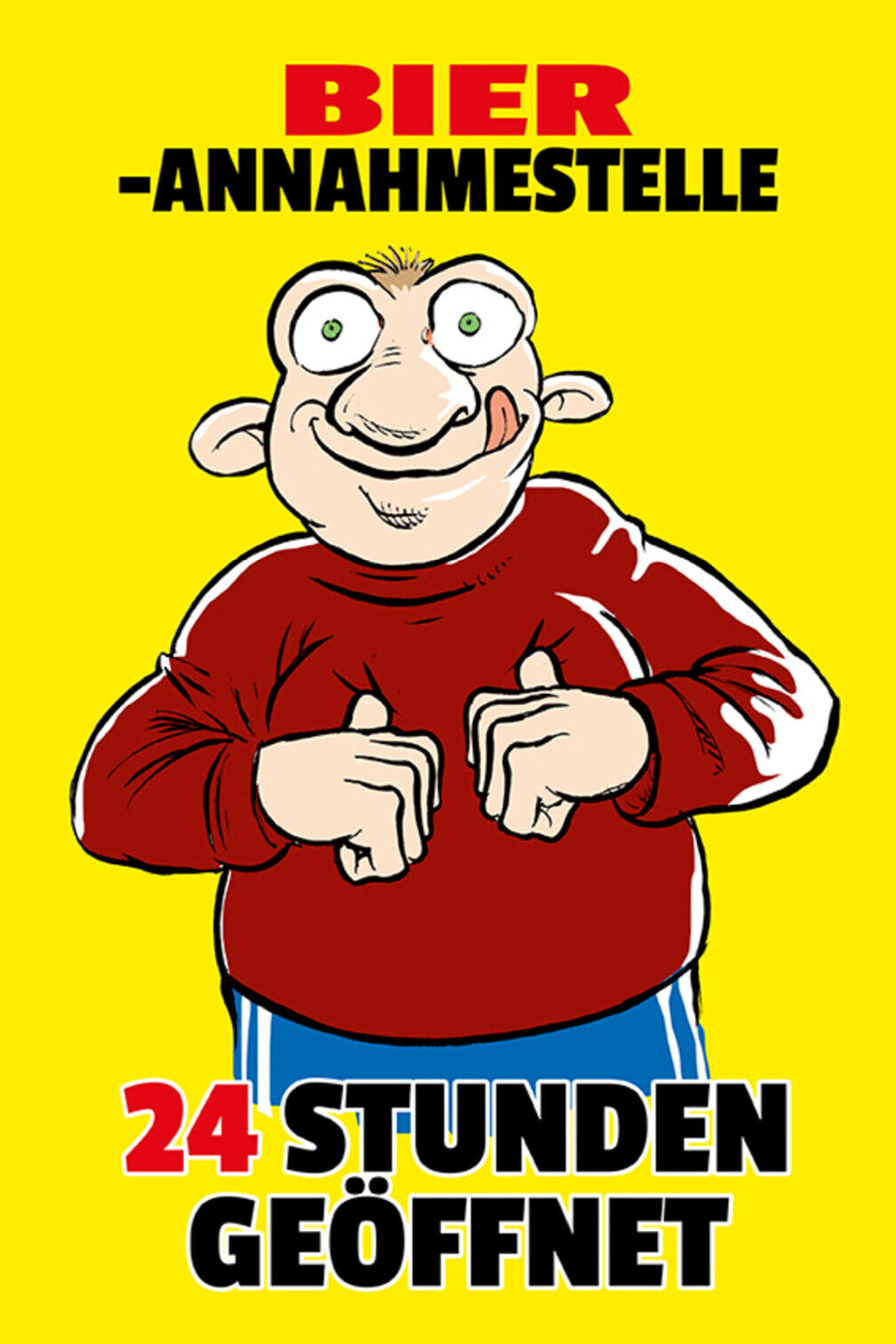 Schild Spruch Bier-Annahmestelle 24 Stunden geöffnet Alkohol JW