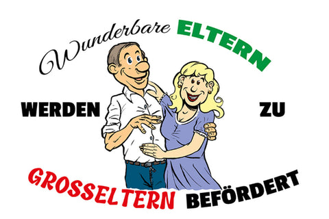 Schild Spruch Wunderbare Eltern werden zu Großeltern befördert Oma Opa JW