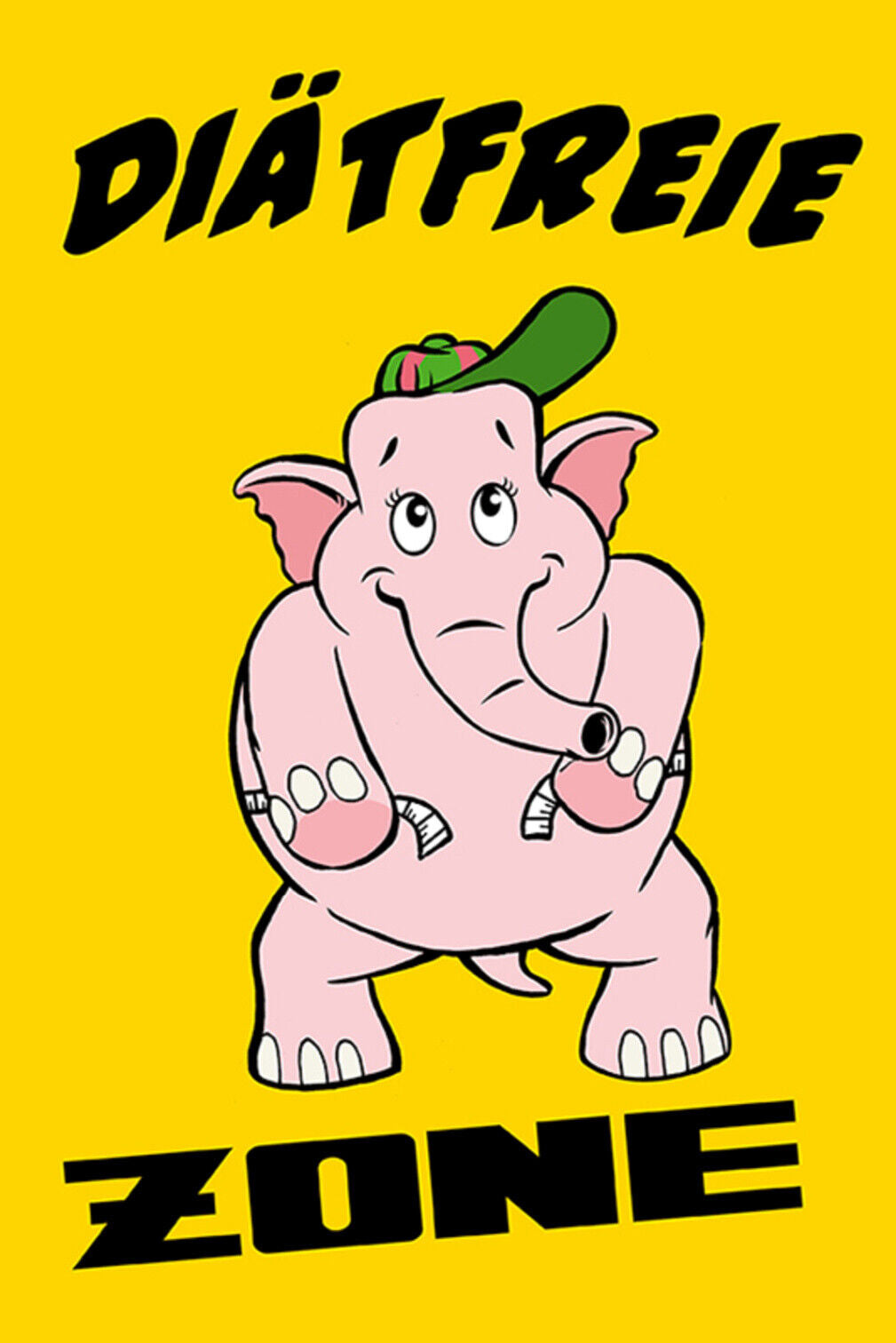 Schild Spruch Diätfreie Zone Elefant Essen JW