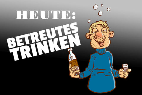 Schild Spruch Heute Betreutes Trinken Alkohol JW
