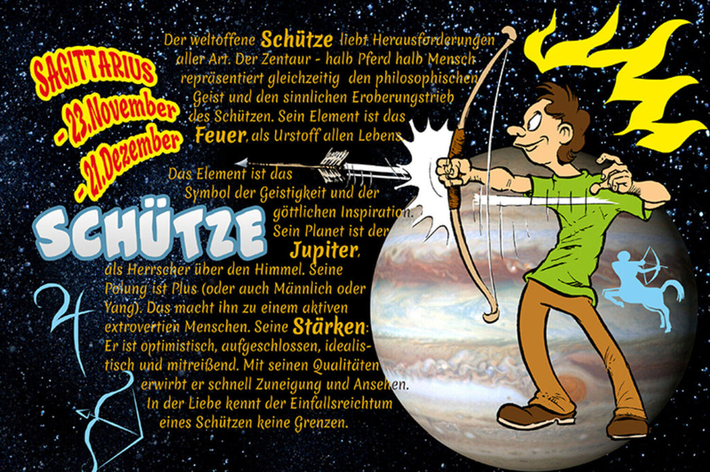 Schild Spruch Sternzeichen Schütze JW