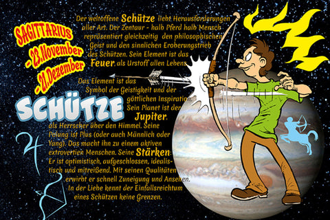 Schild Spruch Sternzeichen Schütze JW