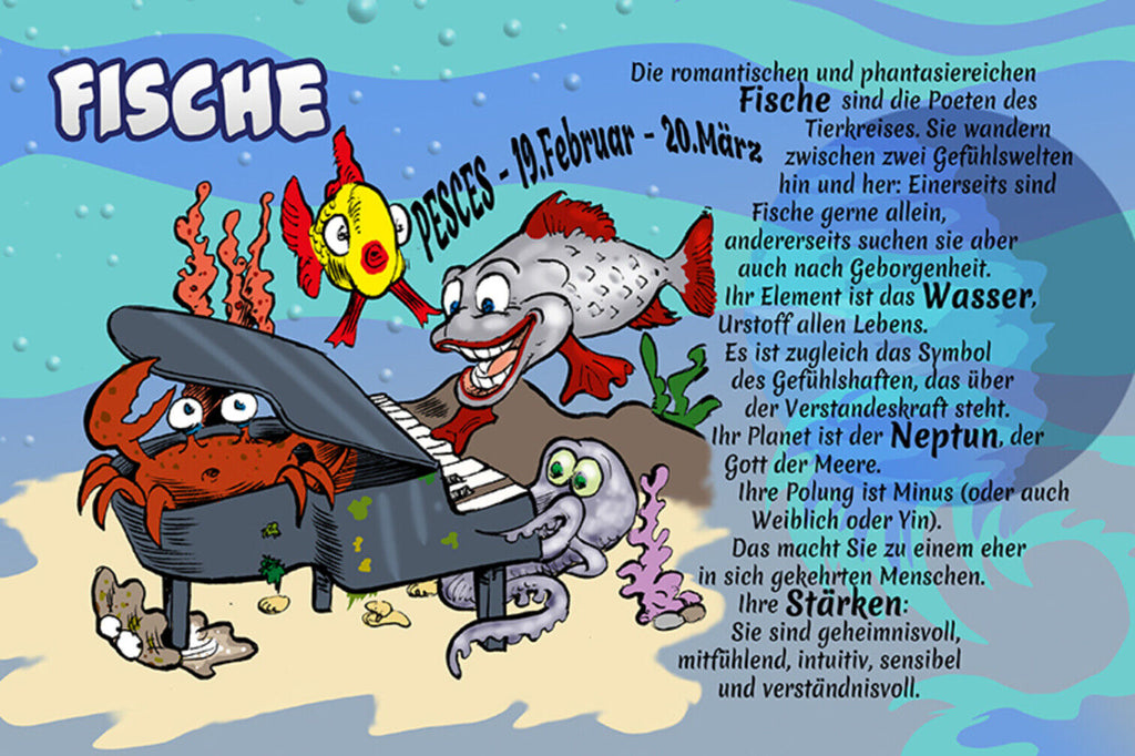 Schild Spruch Sternzeichen Fische JW