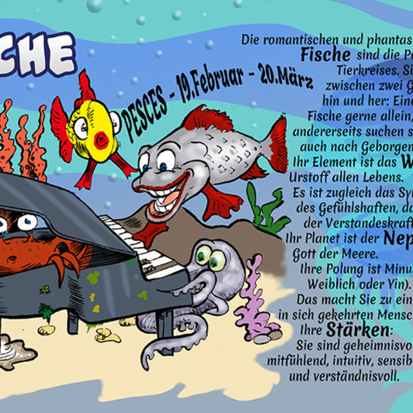 Schild Spruch Sternzeichen Fische JW