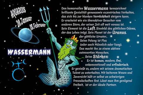 Schild Spruch Sternzeichen Wassermann JW