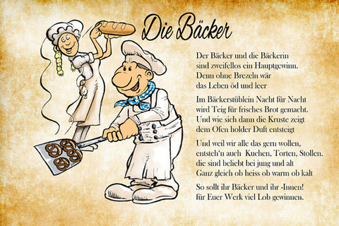 Schild Spruch Die Bäcker sind zweifellos ein Hauptgewinn Denn ohne Brezeln JW
