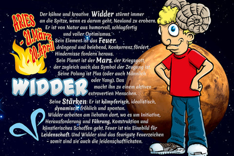 Schild Spruch Sternzeichen Widder JW
