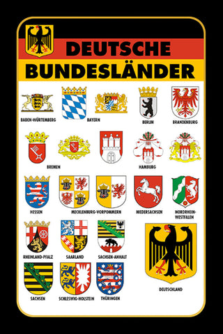 Schild Spruch Deutsch Bundesländer Wappen JW