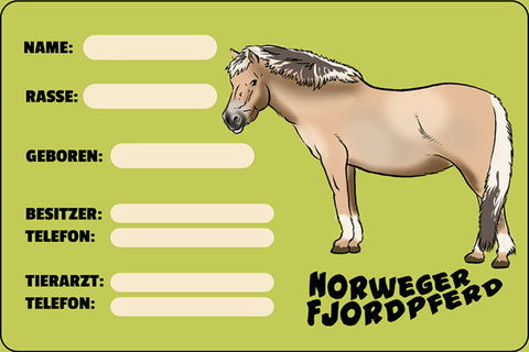 Schild Spruch Norweger Fjordpferd Steckbrief JW