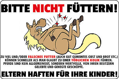 Schild Spruch Bitte nicht füttern Pferde Eltern haften für ihre Kinder JW